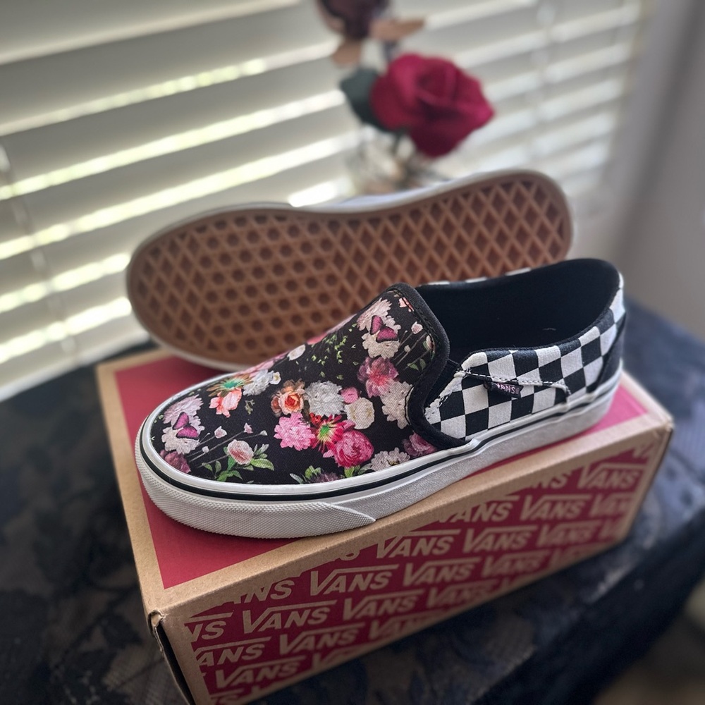 Vans Flower/Checker Classic Slip On